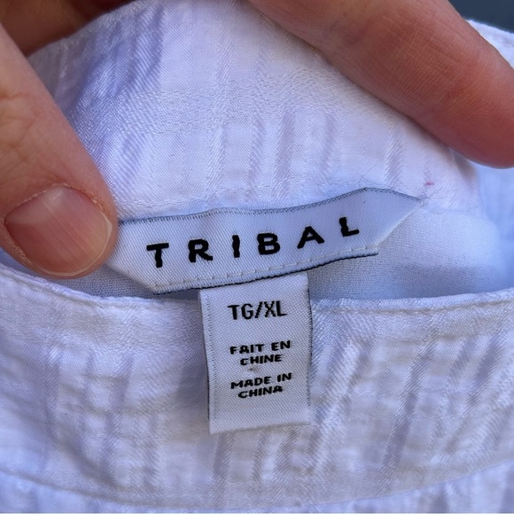 Tribal White Shift Dress, XL - Picture 9 of 10